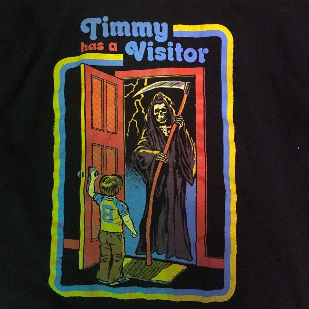 Steven Rhodes “Timmy Has A Visitor” Retro Parody Shirt